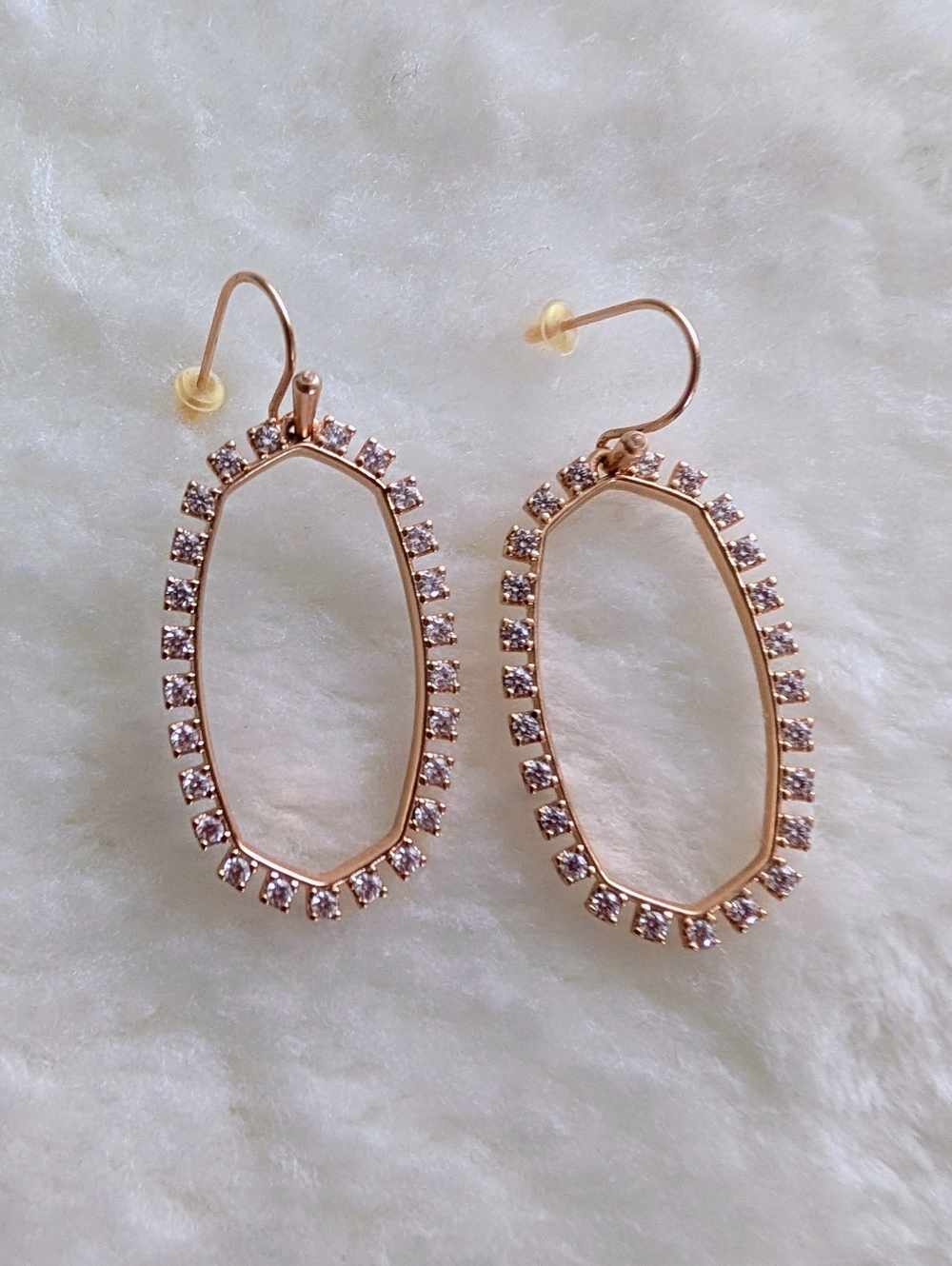 Kendra Scott Elle Rose Gold Oval Crystal Hoop Dangle & Drop Earrings
